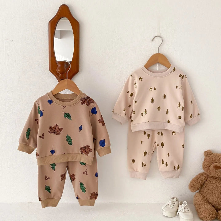 Newborn Baby Boy Girl Clothing Sets Spring Clothes 2PCS Outfits Long Sleeve Hoodie Top Sweatshirt+Elastic Pants Baby Items