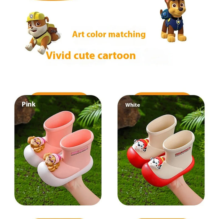 Paw Patrol Kids' Rain Boots For Boys Girls Toddler Lightweight Anti Slip Baby Water Shoes Kindergarten Cute Waterproof Footwear