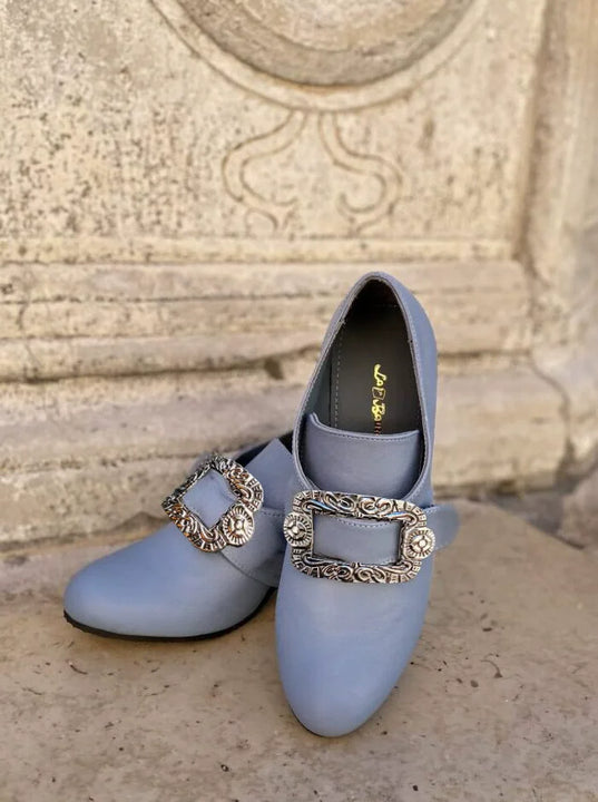 Women High Heels Marie Antoinette shoes Vintage 18th Medieval Renaissance Cosplay Frock Shoes Noble Halloween Fancy Party