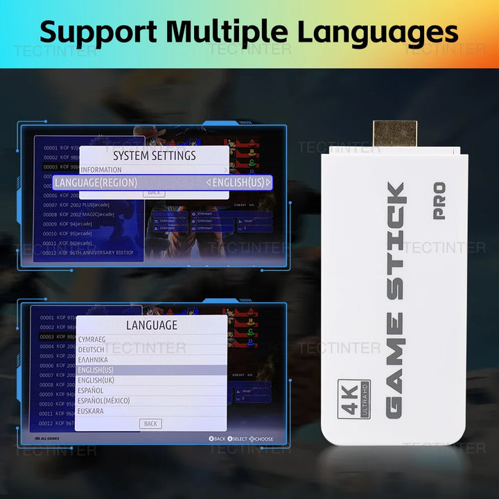 M15 4K Game Stick TV Video Game Console 64G Built-in 20000 Games Retro Handheld Game Player With Wireless Gamepad Controller