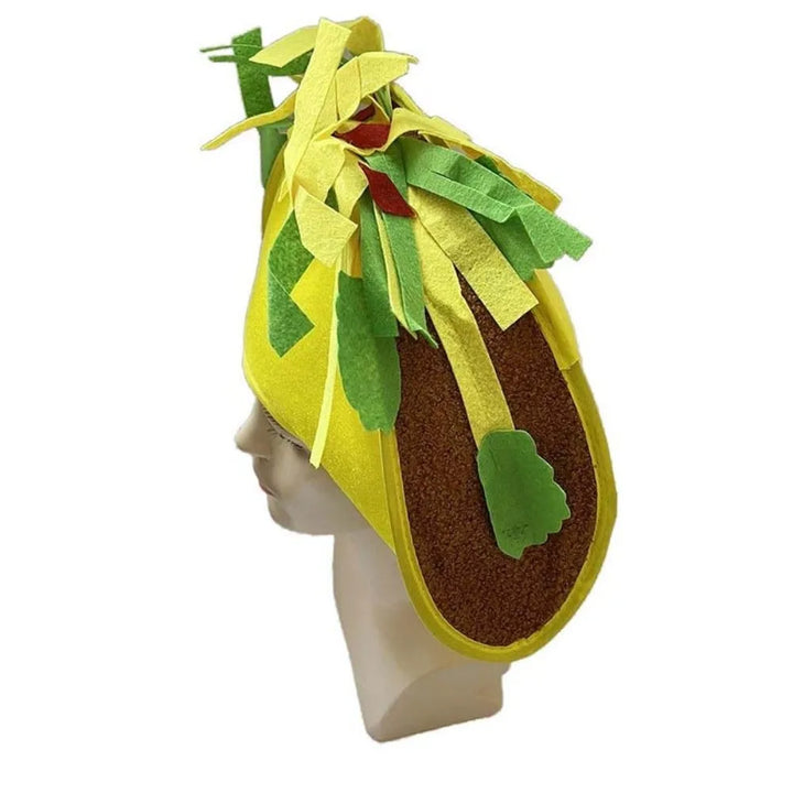 New Year Halloween French Fries Hat Cloth Personalized Taco Hair Hoop Yellow Head Accessories Creative Pizza Hat Headwear