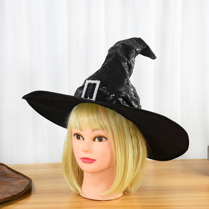 Halloween Witch Wizard Black Hat Party Cosplay Costume Headgear Devil Cap Prop Halloween Party Decoration Supplies For Women Men