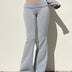 IAMSURE Casual Sexy Basic Solid Flare Pants Y2K Slim Low-Waisted Boot Cut Pants Women 2023 Autumn Spring Fashion Streetwear Lady