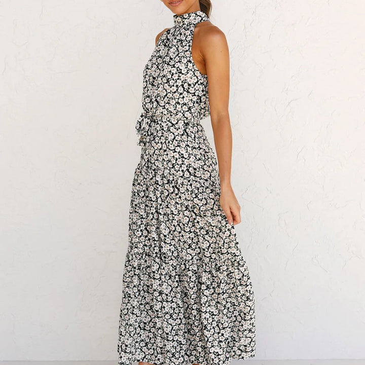 Long Dress Polka Dot Casual Dress Black Sexy Halter Clothes For Women