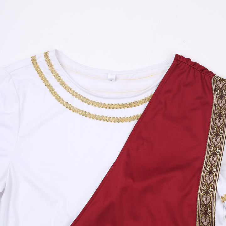 Halloween Men Ancient Greek Roman Toga Adults Retro Gold Cosplay Costume Long Robe Carnival Theme Party Fancy Dress Outfits