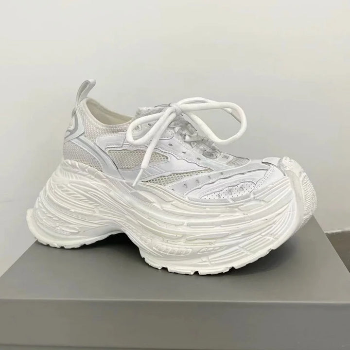 Fashion Designer Shoes Sneakers for Women and Men Mixed Colors Mesh Air Thick Sole Couple Chunky Sneakers Height-increasing