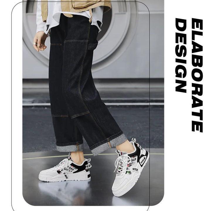 2025 new men's shoes for spring, breathable, niche, trendy, versatile, casual board shoes, height increasing sports shoes