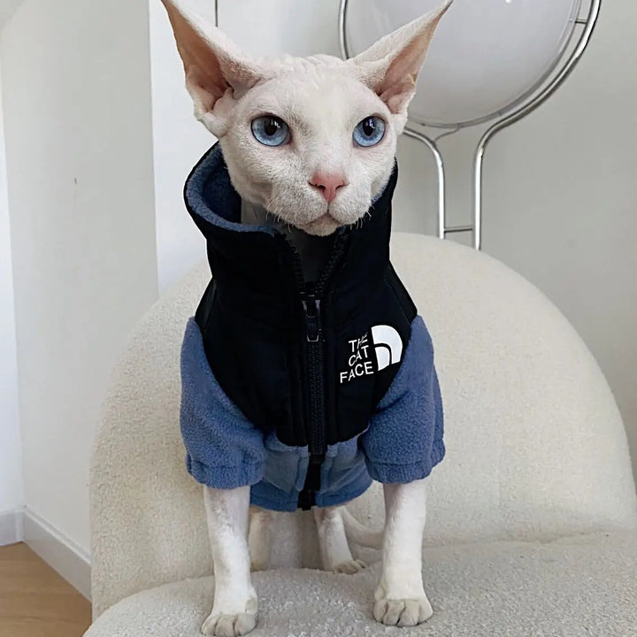 Luxury Winter Undershirt for Sphynx Cat Reflective Pet Clothes Reflective Pet Clothes Cat Jacket Devon Rex Sweatshirt in Autumn