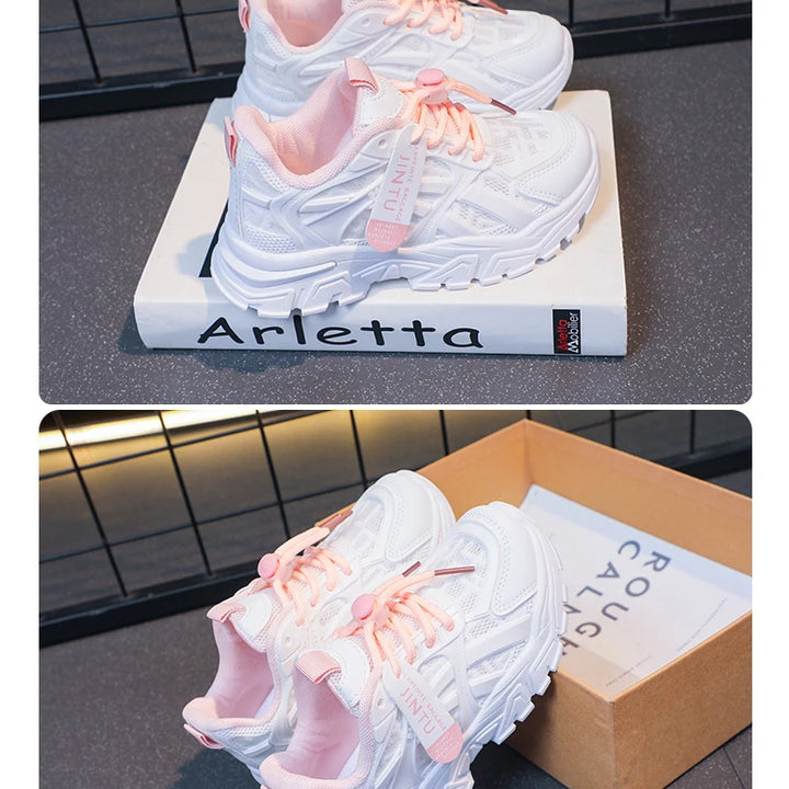 Girls Sneakers 2024 Children Casual Shoes Mesh Platform Designer Tennis Sneaker 6 To 12 Years Kids Sports Shoe for Girl