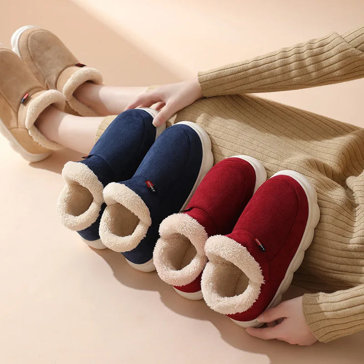 Shevalues Winter Fuzzy Men Shoes Fluffy Plush Men House Shoes Fashion Outdoor Antiskid Men Cotton Shoes Platform Fur Men Shoes