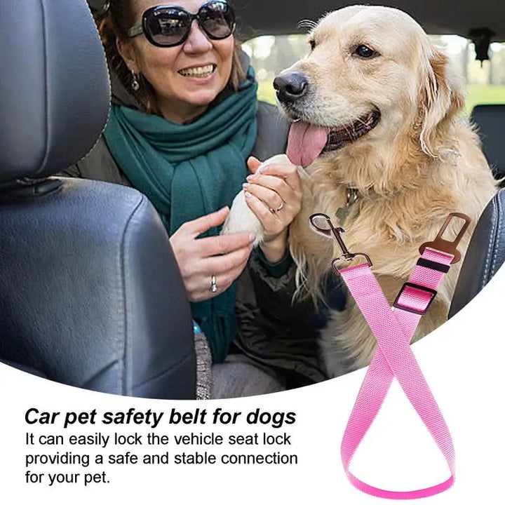 Dog Auto Car Safety Belts Pet Car Harness Adjustable Strap Buckle Clip Seatbelt Easy Control Vehicle Seat Belt Attachment