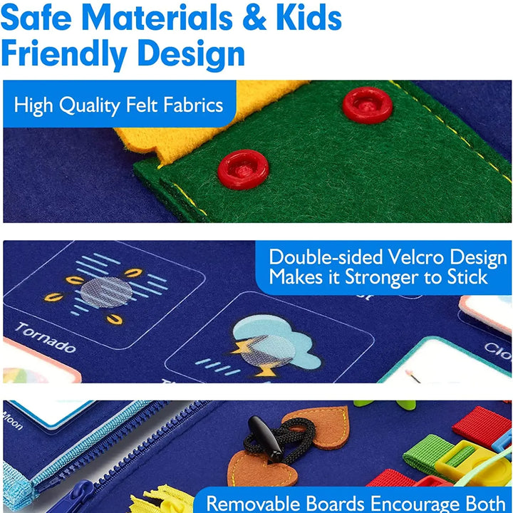 Montessori Toys Busy Board Sensory Activity Developing Board for Motor Skills,Learning Board for Toddlers  Christmas Gift