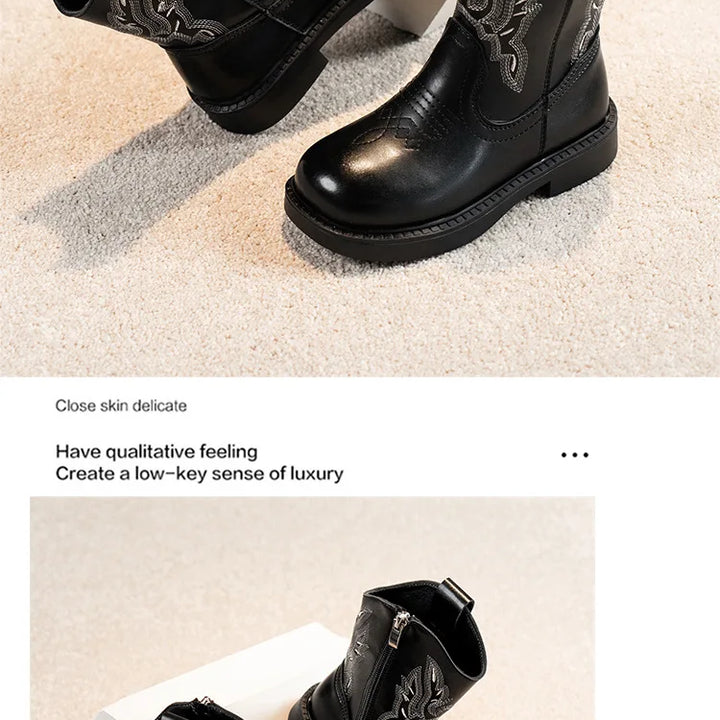 Zapatos Niña Girls Boots Waterproof Cowboy Boots Childrens New Fashion Short Anti Slippery Boot Thick  Boot Kids Boot Botas Niña