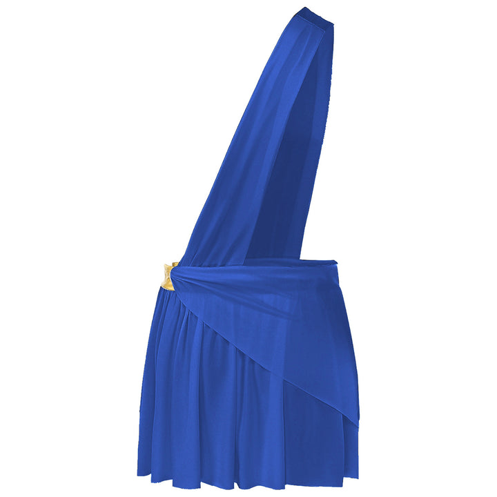 Halloween Ancient Greek Warrior Cosplay Costume Mens One Shoulder Strap Contrast Color Ruffle Skirt Carnival Theme Party Wear
