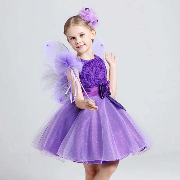 Flower sequins princess dress for little girls Summer 2025 Christmas festive tuxedo dress-tutus clothes for children dress