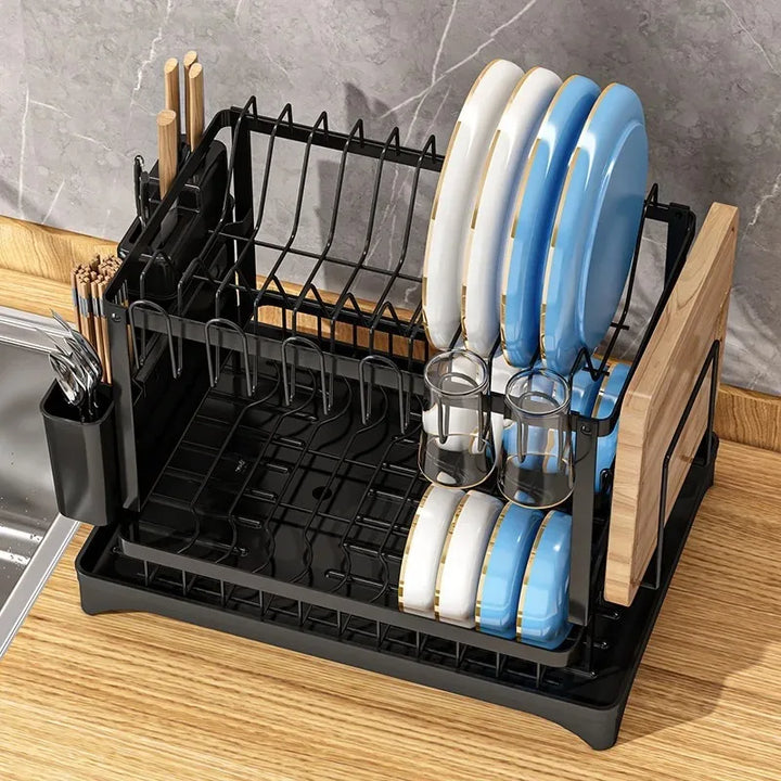 Kitchen utensil drain pipe drain storage rack countertop utensil drain, chopstick storage rack with cup holder