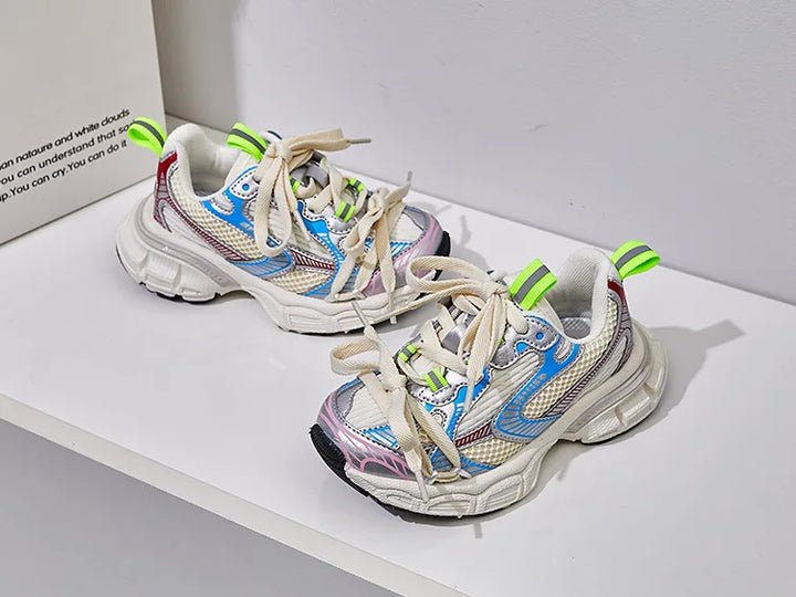 Children Brand Casual Sneakers 2023 Autumn Boys Girls Sport Shoes Kids Thick-sole Sneakers Women Chunky Trainers Running Shoes