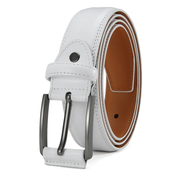 Men Belts High Quality Genuine Leather LONG Large Pin Buckle Metal Automatic Buckle Male Belts Strap Male