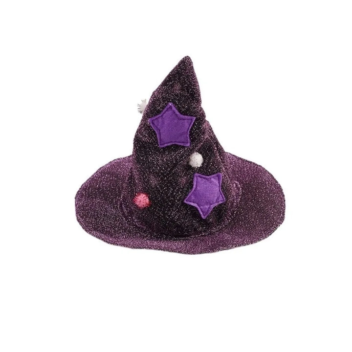 Cute Star Pet Witch Cloak Cloth Purple Halloween Pet Cloak Witch Hat Soft Dog Witch Costume Cat