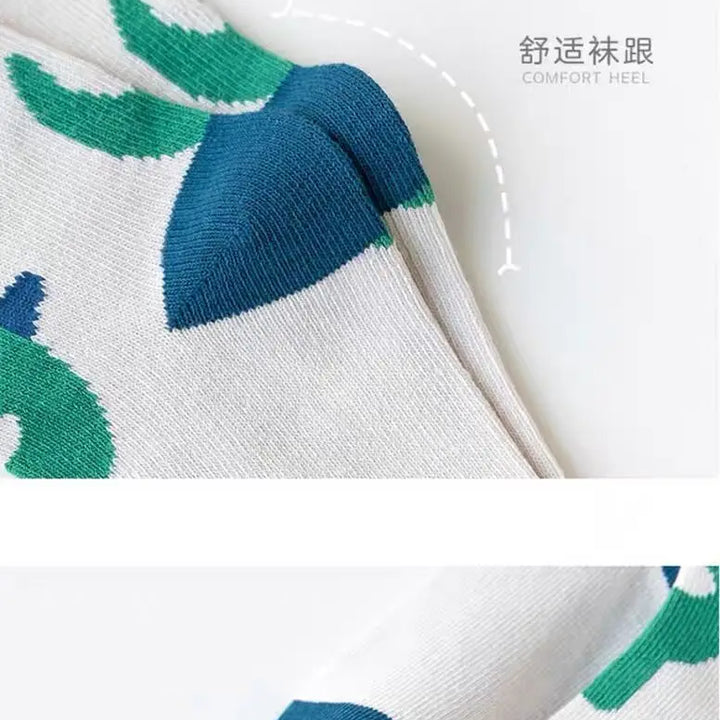 5 Pairs Autumn Winter New Style Children's Socks Mid-high Long Dinosaur Cartoon Design Boys Girls Baby Cartoon Socks Wholesale