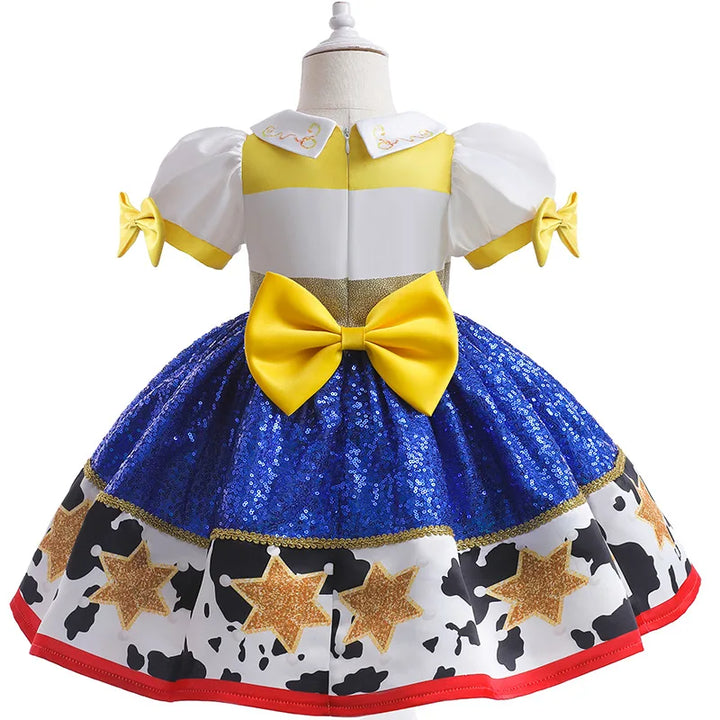 Halloween Boys Girls Children Bow Tie Ballet Skirt Denim Scarf Vest Clothes Princess Dress Toy Cartoon Role Playing Set Clothing