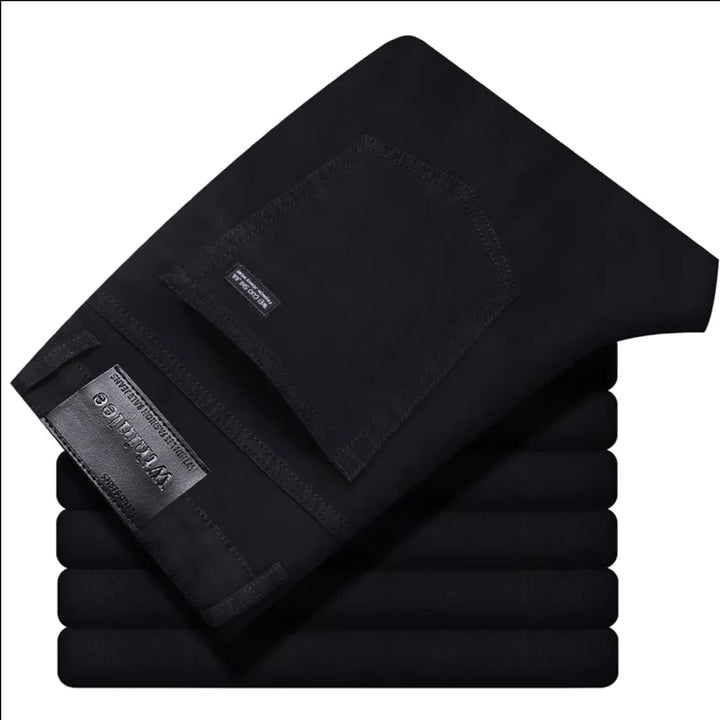 Wthinlee New Business Men's Jeans Casual Straight Stretch Fashion Classic Blue Black Work Denim Trousers Male Brand Clothing