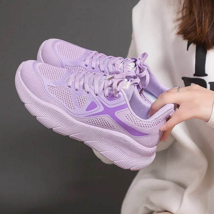 Sports Sneakers for Women Versatile Thick Soled Casual Breathable Running Shoes Soft Sole Slip-Resistant for Everyday Use