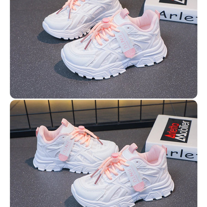 Girls Sneakers 2024 Children Casual Shoes Mesh Platform Designer Tennis Sneaker 6 To 12 Years Kids Sports Shoe for Girl