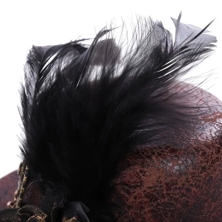 Vintage Halloween Top Hat Fashion Lightweight Scarecrows Witch Hat Gears Feather Funny Steampunk Hair Clip Carnival Party