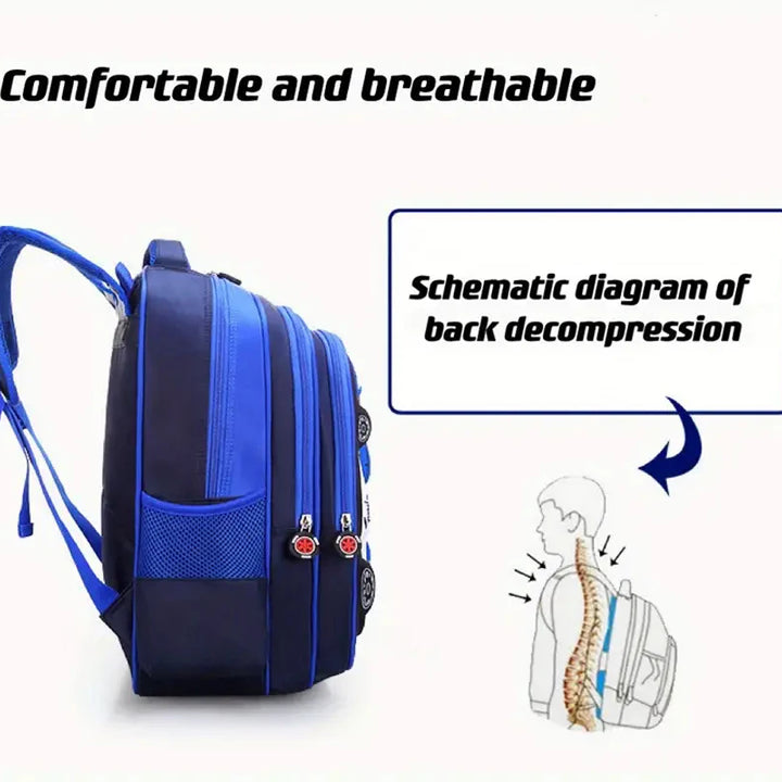 Waterproof Lightweight 3D Car Backpack Kindergarten Kid Preschool Backpack Young Children Boy Girl SchoolBag Primary Red Blue