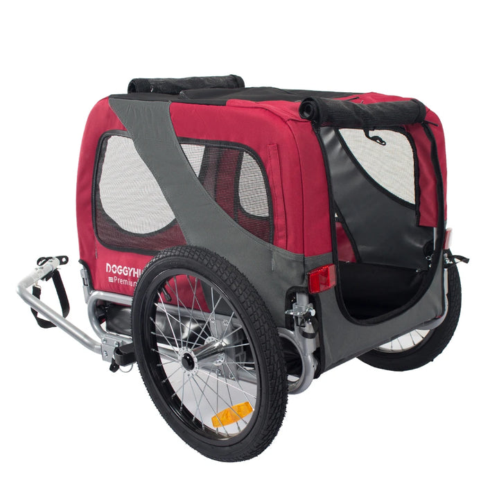 Pet Bicycle Trailer, Steel Pipe Material Waterproof Fabric, Safety Reflective Strip Design Suitable for Traveling with Pets