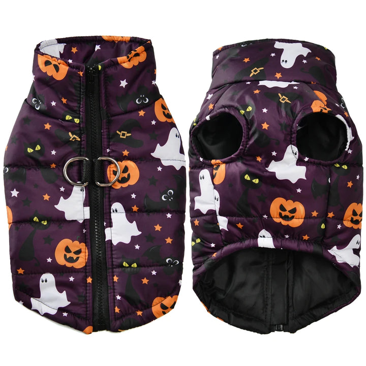 Halloween Dog Clothes Winter Warm Puppy Vest Jacket For Small Dogs Cats Outdoor Waterproof Pet Coat Chihuahua Costume Apparel