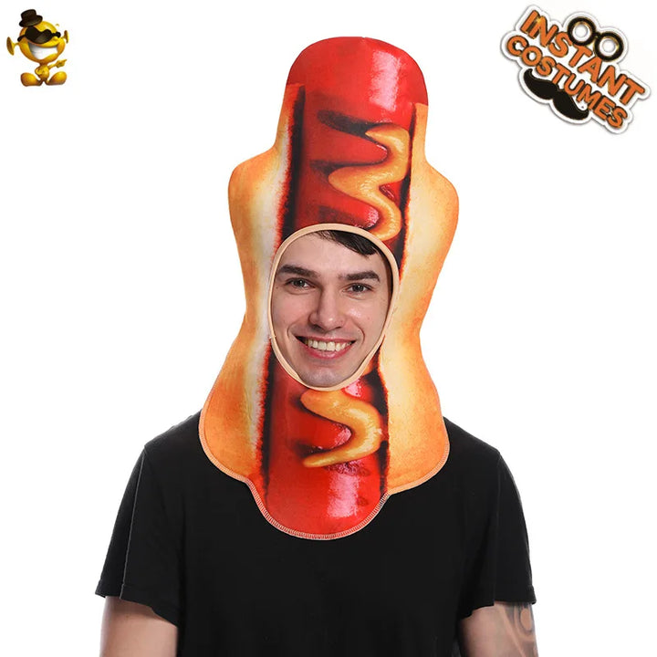 Zawaland Halloween Cosplay Hats Funny Wacky Hot Dog Pizza Caps Halloween Party Costume Accessories Adult Cactus Plants Hats