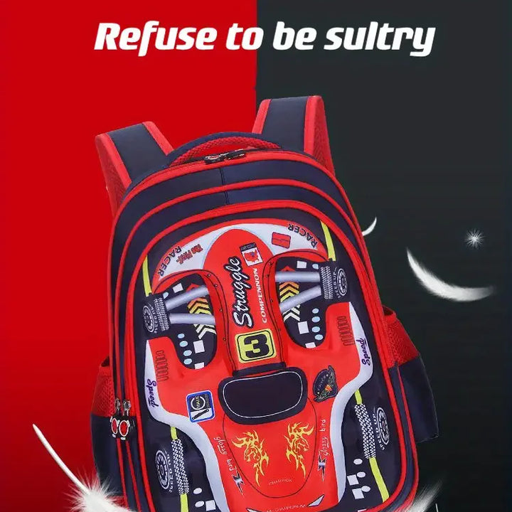 Waterproof Lightweight 3D Car Backpack Kindergarten Kid Preschool Backpack Young Children Boy Girl SchoolBag Primary Red Blue