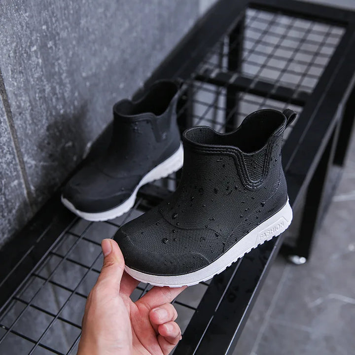 Kid's Rain Boots Anti Slip Waterproof Water Boots Boys Girls Solid Slip on Rubber Shoes Versatile Outdoor Children's Sneakers