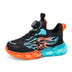 Kids Sneakers Anti-skid Leather for Boys Running Walking Lightweight Orange Casual Children Shoes With Fashion Dragon Pattern