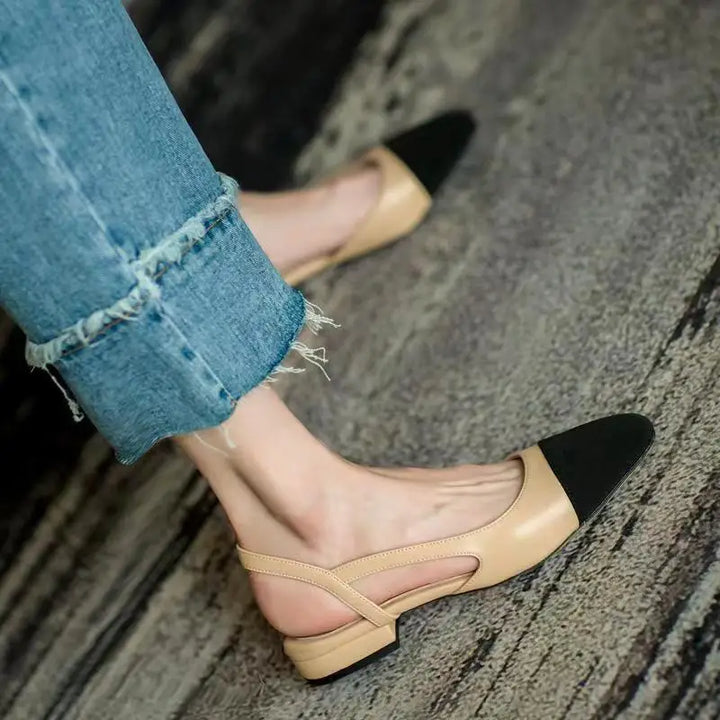 Summer new women's color blocked sandals Women NonSlip slipper Soft soled Leisure flat Comfort Low Heel Femme Thick Bottom Shoes