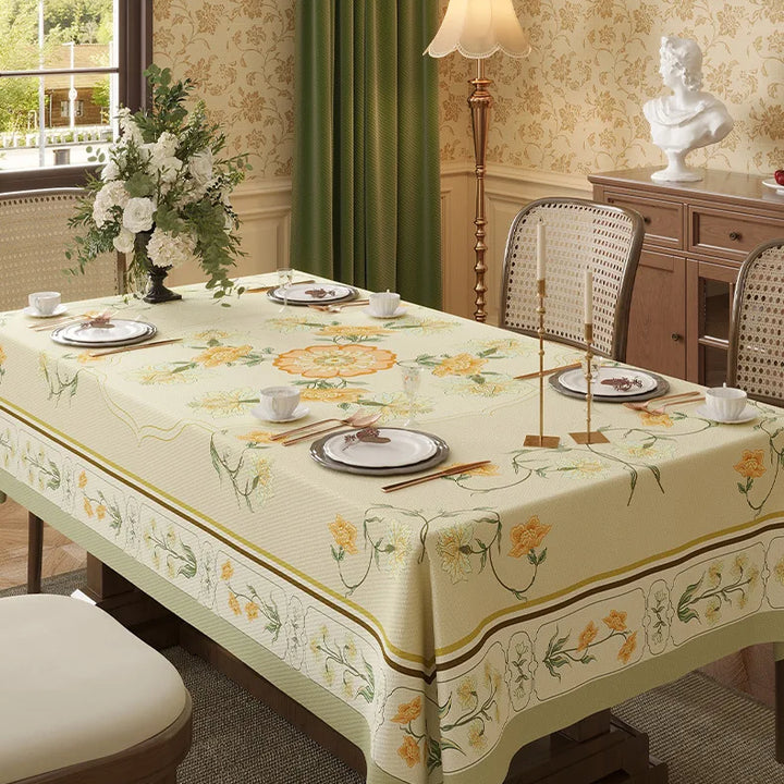 Table Cloth Waterproof Light Luxury Dining Table Tablecloth Rectangular Household Tea Table Cloth American Style Countryside