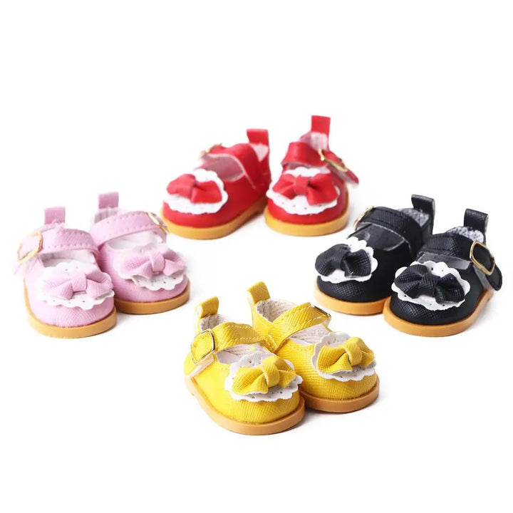Kids Toy DIY Doll 14 Inches Cotton Doll 5.5cm Handmade Boots Mini Bow Shoes Doll Casual Shoes Doll Leather Shoes Doll Shoes