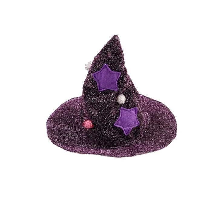 Cute Star Pet Witch Cloak Cloth Purple Halloween Pet Cloak Witch Hat Soft Dog Witch Costume Cat