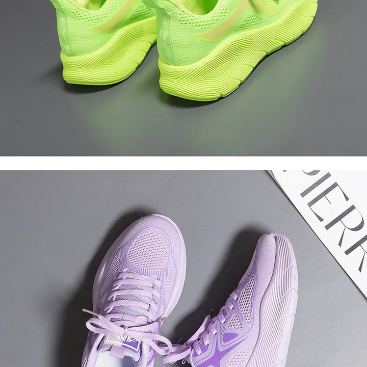 Sports Sneakers for Women Versatile Thick Soled Casual Breathable Running Shoes Soft Sole Slip-Resistant for Everyday Use
