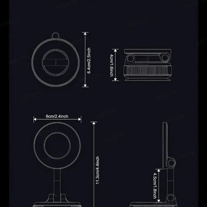 Magnetic Car Phone Holder 360° Rotation Folding With Vacuum Suction Cup For iPhone 12-16 Series Car/Gym/Driving Phone Holder