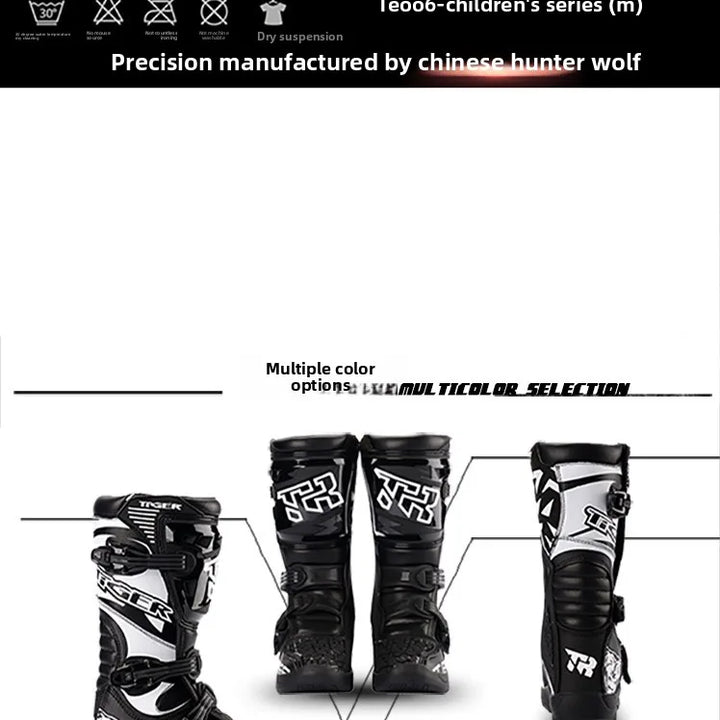 Original Children TIGER Motorcycle Boots ATV Downhill Off-Road Botas Racing Riding Soft Sole Youngster Motocross Boots For Kids