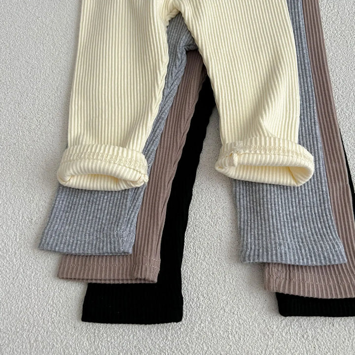 Baby Solid Leggings Girls All-match Striped Skinny Pants Kids Cotton Elasticity Slim Pants Newborn Boy Stretch Trousers