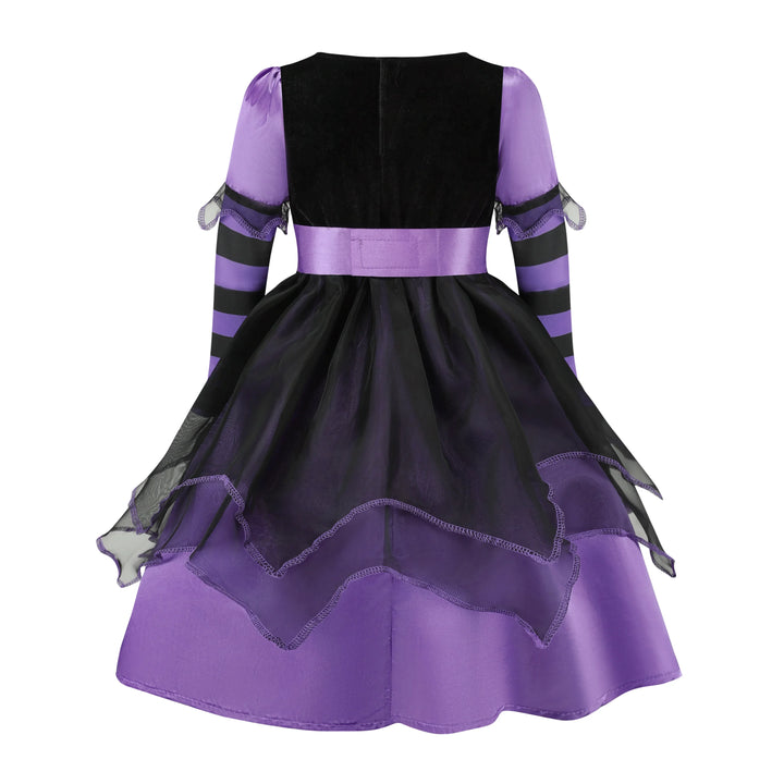 Halloween Vampire Costume for Kids Girls Devil Witch Gothic Ghost Bride Clothes Demon Bride Queen Cosplay Carnival Party Dresses
