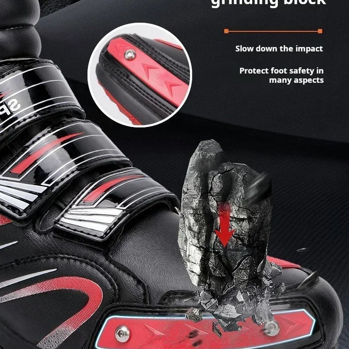 Boots Motorbike Racing Ankle Men Leather Motos Breathable Anti Slip Wear-resistant Riders Length Shoes 2025 New Motorcycle Boots