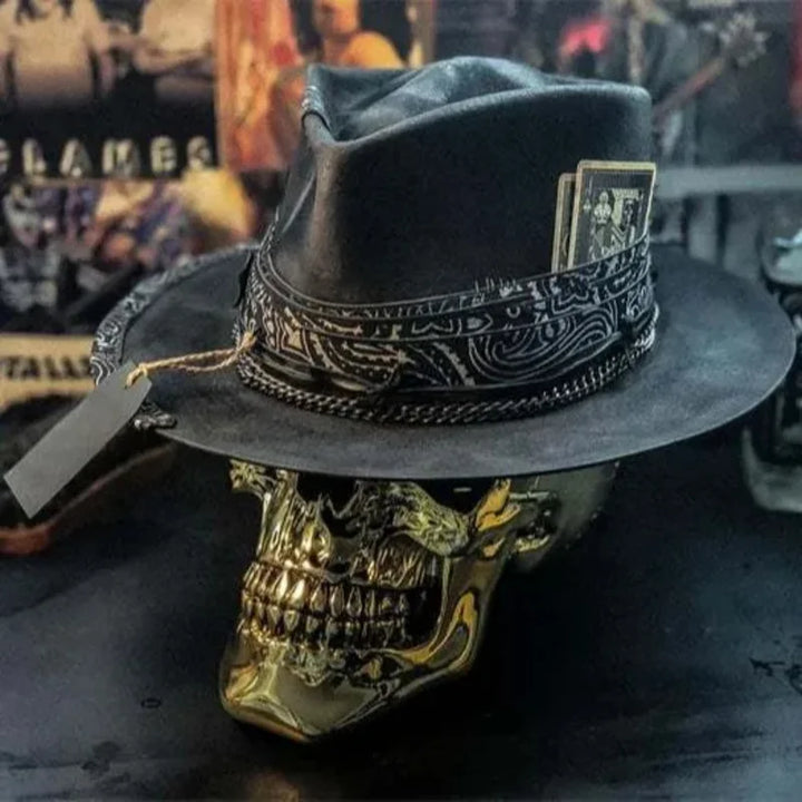 2024 Halloween New Skull Hat Western European Cowboy Hat Ball Hat Sad Reaper Handmade Skull Hat Party Hats