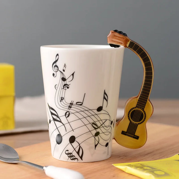 Dropshipping Ceramic Mugs Guitar Mug Musical Instrument Musical Note Shapes Coffee Mugs Milk Tea Cups Drinkwars for Kitchen Tool