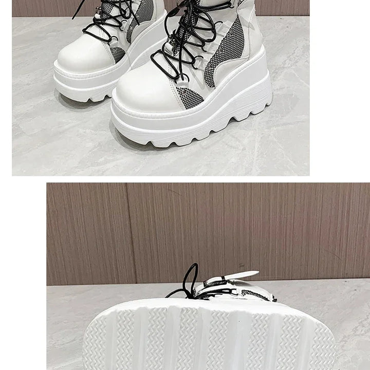 Women's Boots 2024 Autumn Women Ankle Boots Platform Wedges High Heels Short Boots New Fashion Design Zip Cosplay Shoes of Women