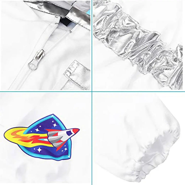Halloween Kids Astronaut Cosplay Costumes Children Jumpsuit Rocket Space Suit Professional Clothes Pilot Christmas Fancy Suit